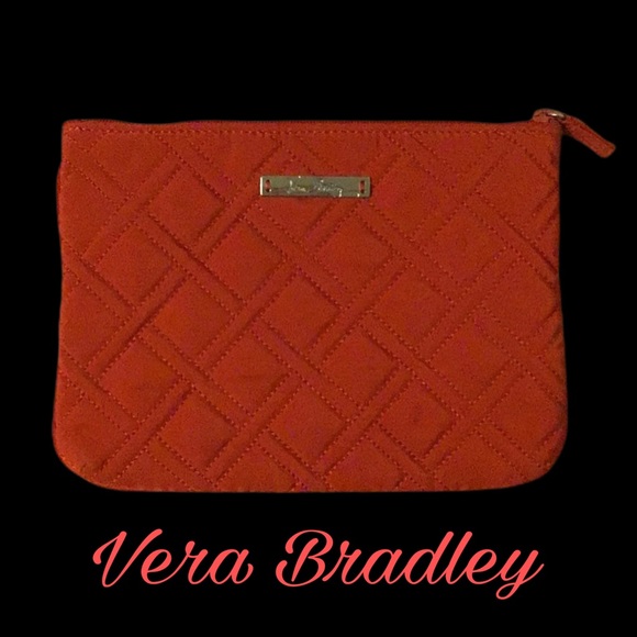 NWOT‎ Vera Bradley Cosmetic Bag, Quilted, Deep Red - Picture 1 of 6
